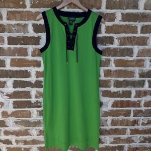 Ralph Lauren Dress Women's Size‎ S Green 100% Cotton Sleeveless Lace Up Summer